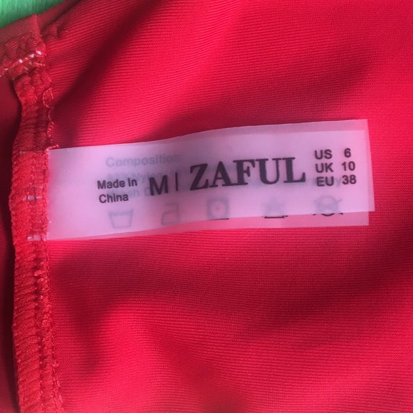 Zaful Forever Young Front Tie Red Bikini Top - Picture 6 of 12